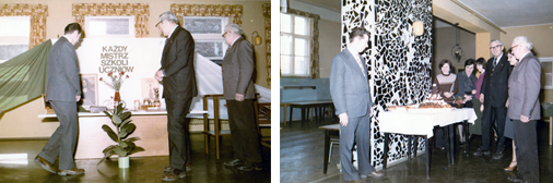 Fot. 15 Zdjęcia z Wystawy(od lewej kierownik biura – Stefan Koluśniewski i Starszy Cechu – Jan Bartkowiak